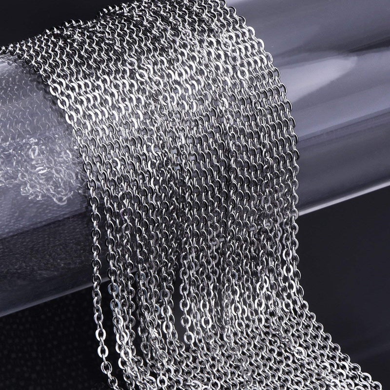 Outus 33 Feet Necklace Chains Stainless Steel DIY Link Chain Necklaces with 20 Lobster Clasps and 30 Jump Rings for Jewelry Making(1.5 mm Wide) - Image 3