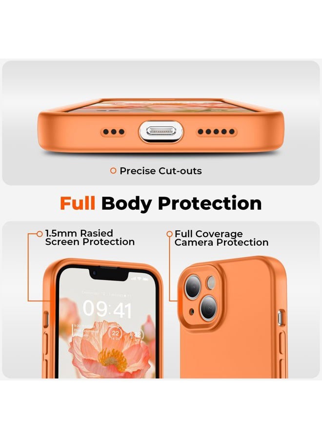 SUPFINE Designed for iPhone 13 Case,Premium Liquid Silicone with [Soft Anti-Scratch Microfiber Lining][Upgraded Camera Protection] Slim Shockproof Protective Phone Case for Men Women Girls,Orange - Image 4
