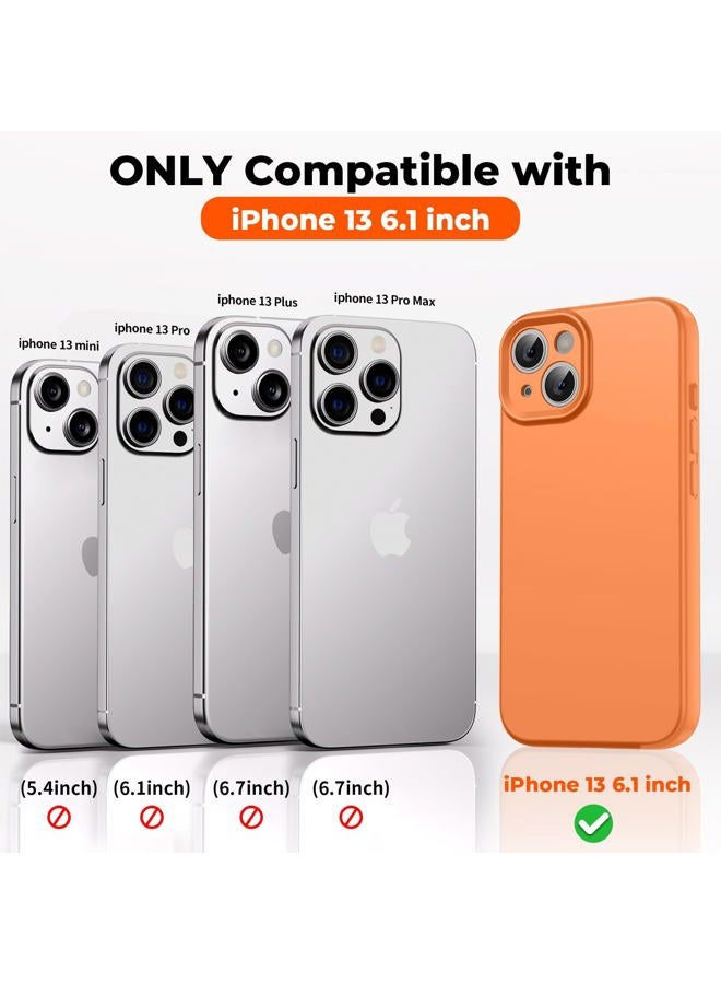 SUPFINE Designed for iPhone 13 Case,Premium Liquid Silicone with [Soft Anti-Scratch Microfiber Lining][Upgraded Camera Protection] Slim Shockproof Protective Phone Case for Men Women Girls,Orange - Image 2