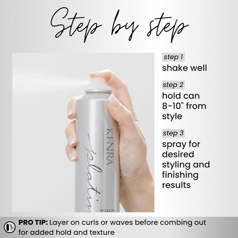 Kenra Platinum Working Spray 14 - Flexible Hold Hairspray, Fast-Drying, Non-Sticky, 10 oz - Image 4