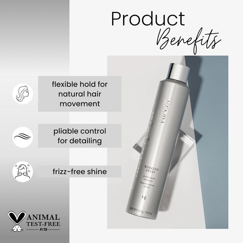 Kenra Platinum Working Spray 14 - Flexible Hold Hairspray, Fast-Drying, Non-Sticky, 10 oz - Image 2