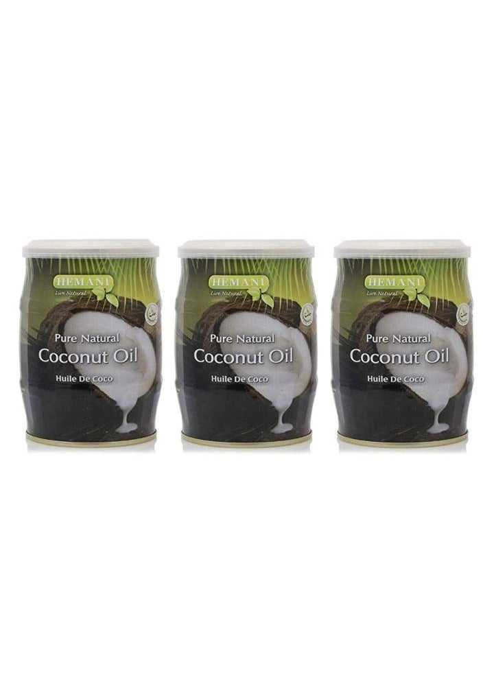 HEMANI 3Pcs Pure Natural Coconut Oil 400ml - Image 1
