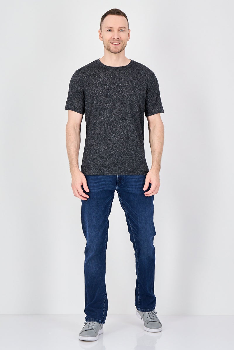 Geoffrey Beene Men Crew Neck Heather Short Sleeve T-Shirt, Black - Image 4