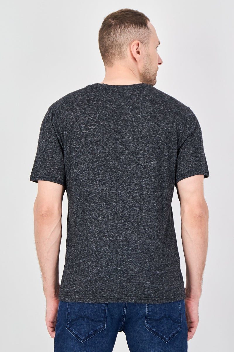 Geoffrey Beene Men Crew Neck Heather Short Sleeve T-Shirt, Black - Image 3