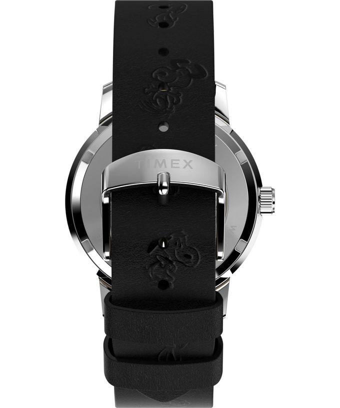 TIMEX Men'S Marlin Automatic Peanuts Sketch 40Mm Watch Black Strap Silver-Tone Dial Stainless Steel Case - Image 3