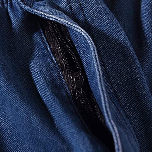 IDEALSANXUN Mens Blue Jeans with Elastic Waist Pants Men Pull On Relaxed Fit Jeans (Dark Blue, 40x32) - Image 5