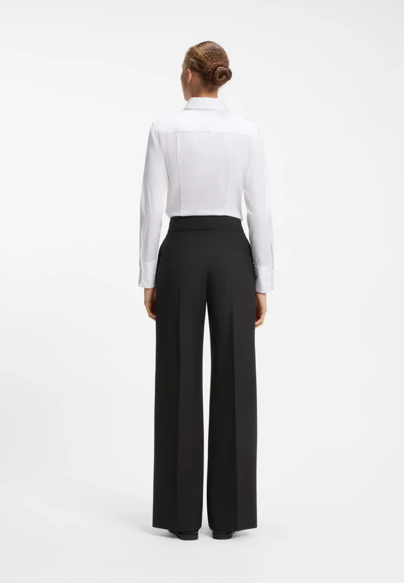 هوجو Wide-leg regular-fit trousers in stretch fabric