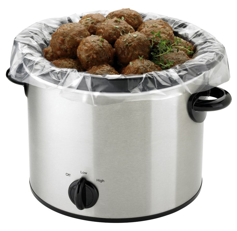 PanSaver 100 Count EZ Clean Slow Cooker Liners and Cooking Bags Perfect For Cholent Stews Fish and Soups 3 to 6 Quart or 9x13 inch Oven Trays