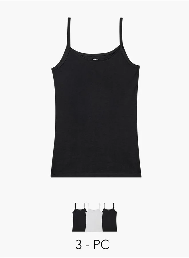 سبلاش فيڤ Set of 3 - Strappy Vest with Scoop Neck