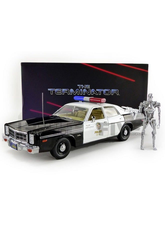 GreenLight 19042 1 18 Artisan Collection The Terminator (1984) 1977 Dodge Monaco Metropolitan Police With T800 Endoskeleton Figure  - Image 3