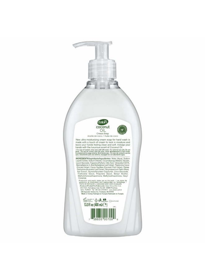 Dalan كريم زيت جوز الهند السائل المنظف لليدين مرطب للغاية للأيدي العادية والجافة شعور نظيف وناعم (13.5 أونصة سائلة / 400 مل (عبوة من 3)) - Image 2