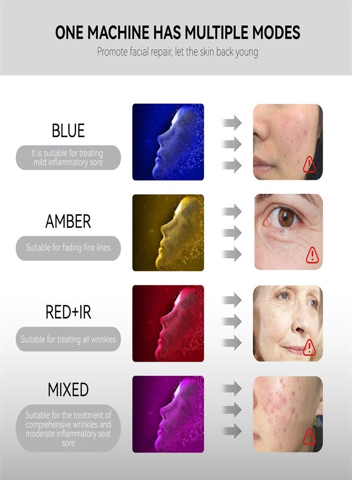 infrared light therapy mask, 4 modes LED mask, professional skin care mask, home use color light beauty instrument - Image 2