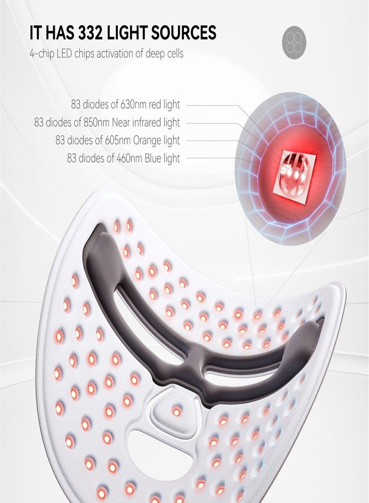 infrared light therapy mask, 4 modes LED mask, professional skin care mask, home use color light beauty instrument - Image 3