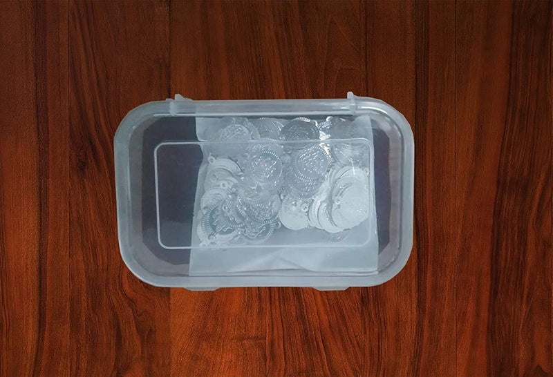 Vama Fashions White Laxmi Lakshmi Kasu Coin for Jewellery Making Embroidery aari Work & Pooja (Small Silver laxmi Coins 108) - Image 4