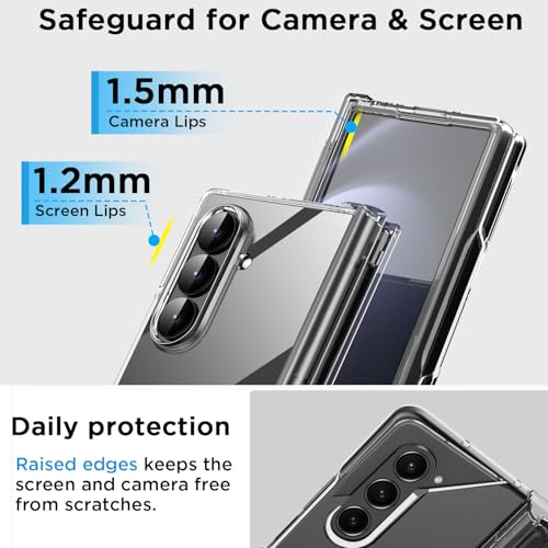 AICase for Samsung Galaxy Z Fold 7 Case Clear Original Built-in Screen Protector with S Pen Holder Slim Transparent 360 Full Body Protective Cover for Samsung Galaxy Z Fold 7 5G Case 2025 Clear_5 - Image 4
