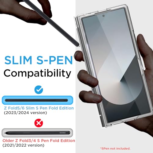 AICase for Samsung Galaxy Z Fold 7 Case Clear Original Built-in Screen Protector with S Pen Holder Slim Transparent 360 Full Body Protective Cover for Samsung Galaxy Z Fold 7 5G Case 2025 Clear_5 - Image 2