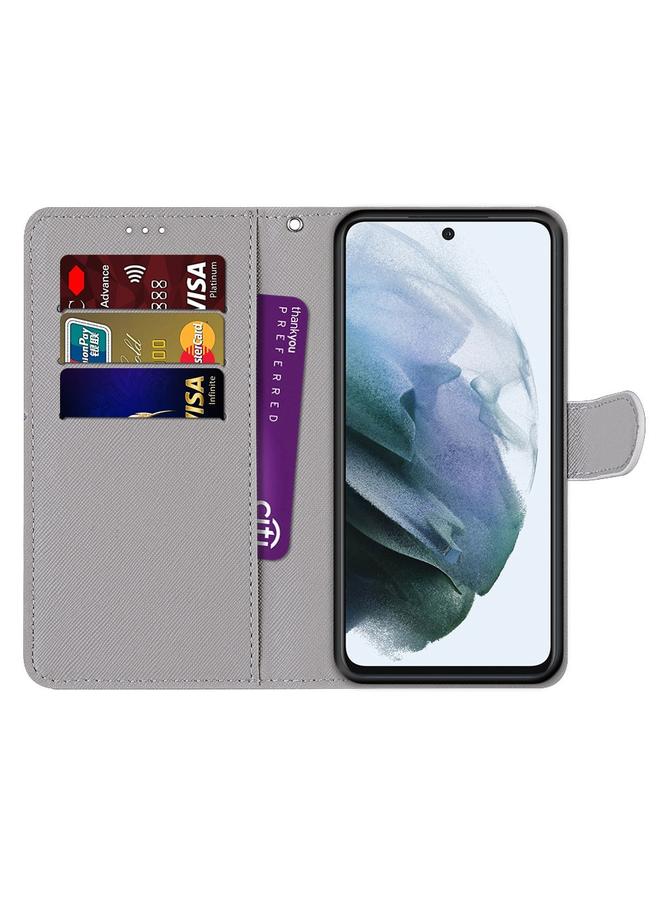 اس-توب جراب لهاتف Samsung Galaxy S21 FE، جراب جلدي من البولي يوريثان قابل للطي أفقيًا برسومات متقاطعة ملونة مع حامل وفتحات للبطاقات ومحفظة وحبل تعليق - Image 4