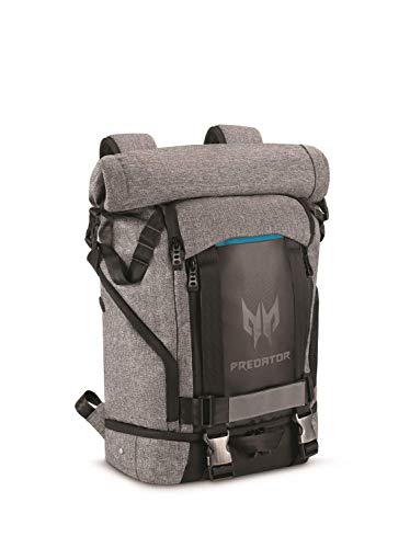 Acer Predator Rolltop Gaming Backpack, Water Resistant Lightweight Travel Backpack Fits and Protects Up to 15.6" Gaming Laptops, Grey with Teal Accents - Image 2
