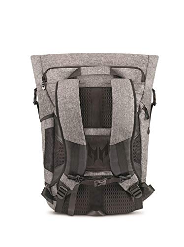 Acer Predator Rolltop Gaming Backpack, Water Resistant Lightweight Travel Backpack Fits and Protects Up to 15.6" Gaming Laptops, Grey with Teal Accents - Image 4