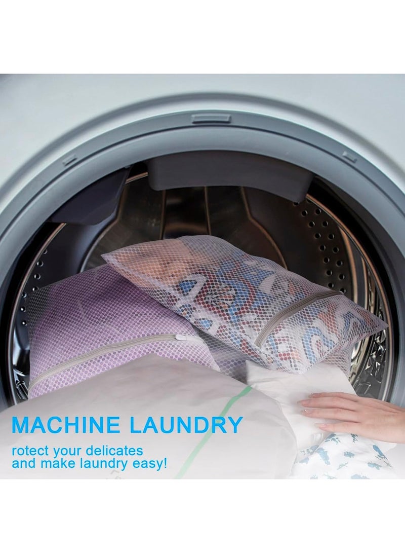 3-Pack Reusable Honeycomb Mesh Washing Machine Laundry Bags (30.48 x 40.64 CM) - Image 3