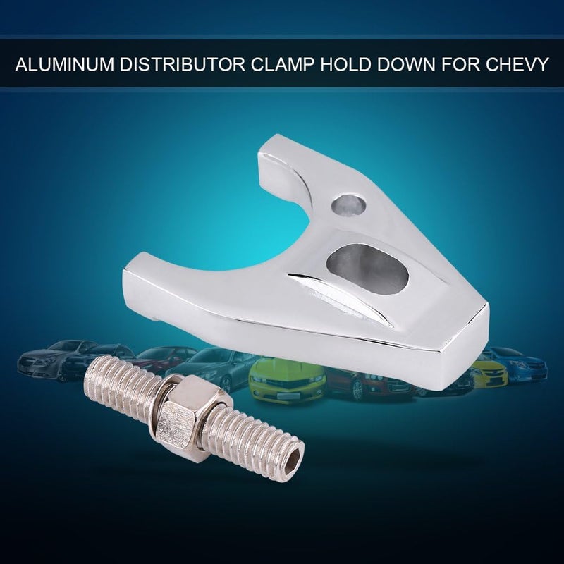 woobles Chrome Billet Aluminum Distributor Clamp Hold Down for SBC BBC SB BB HEI Electronic - Image 2