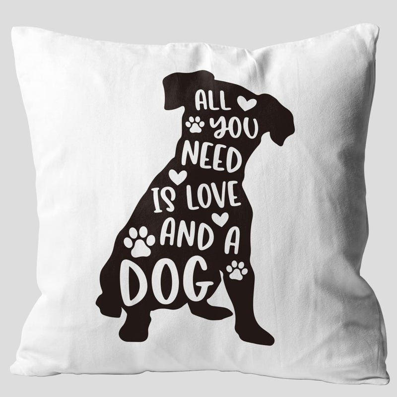 Grace Yonks All You Need is Love and A Dog Throw Pillow Covers  Painting Labrador Gifts for Dog Lover 18 x 18 Inch Decorative Flannel Pillow case for Sofa Couch Bed.(0038B)