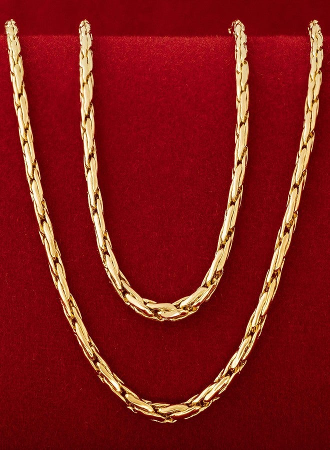 Lifetime Jewelry 2mm Twister Weave Chain Necklace for Women & Men 24k Gold Plated (18) - Image 5