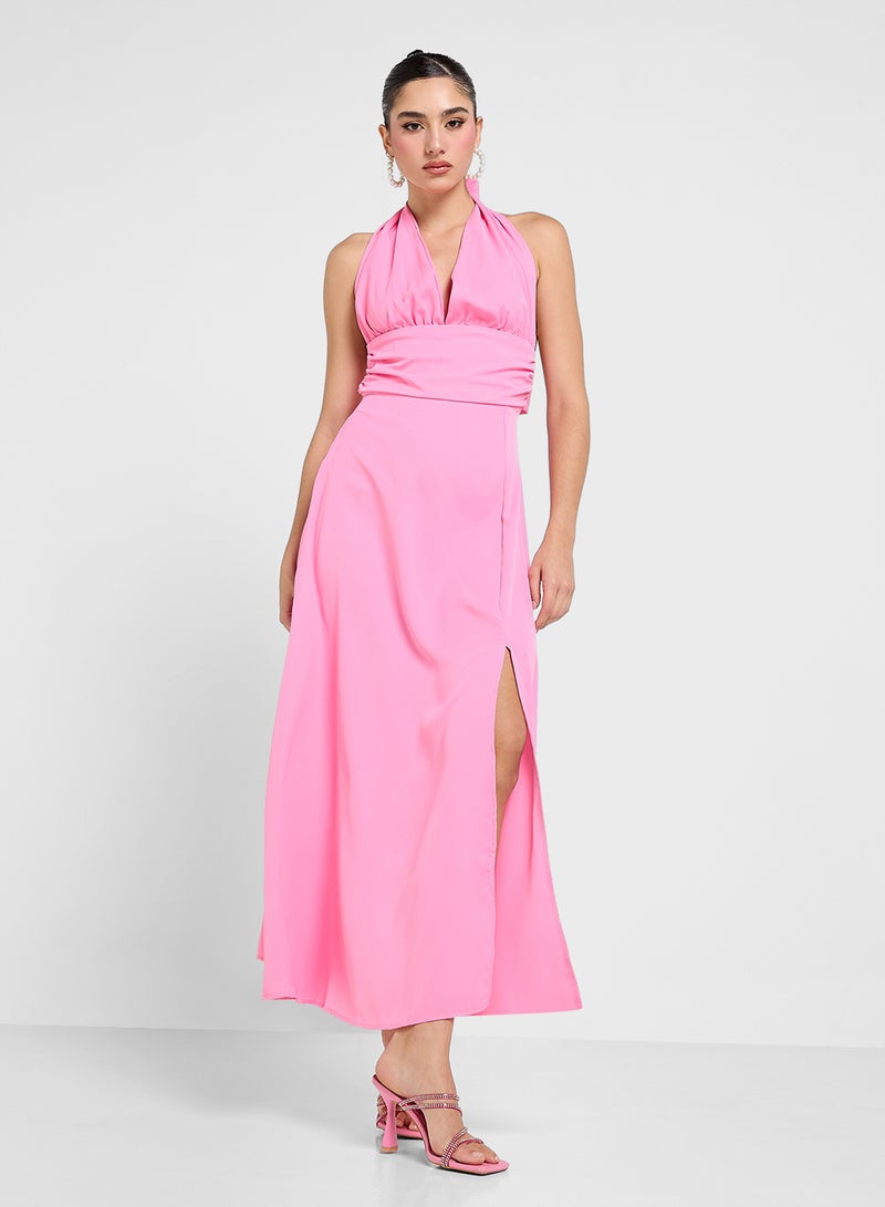 جينجر فستان ماكسي بياقة هالتر - Image 1