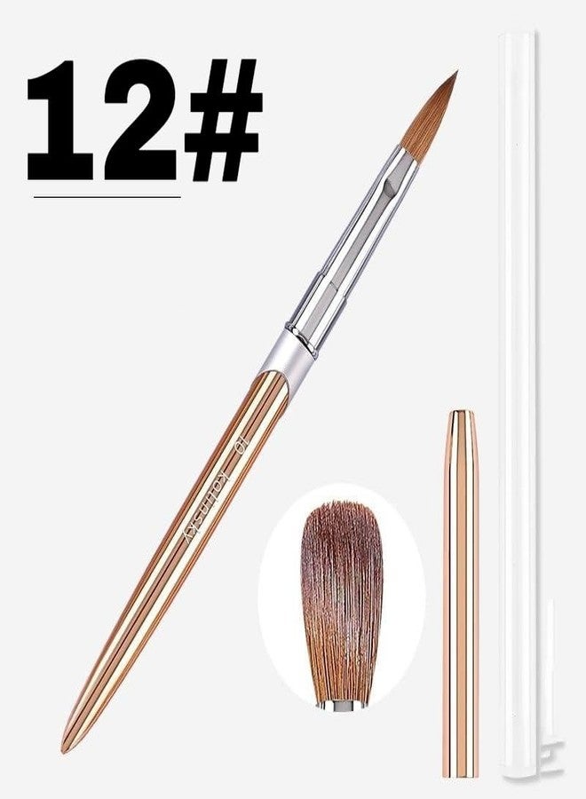 KIRA Professional Lip Brush #12, Rose Gold Handle, Natural Hair Bristles with Cap - Image 2