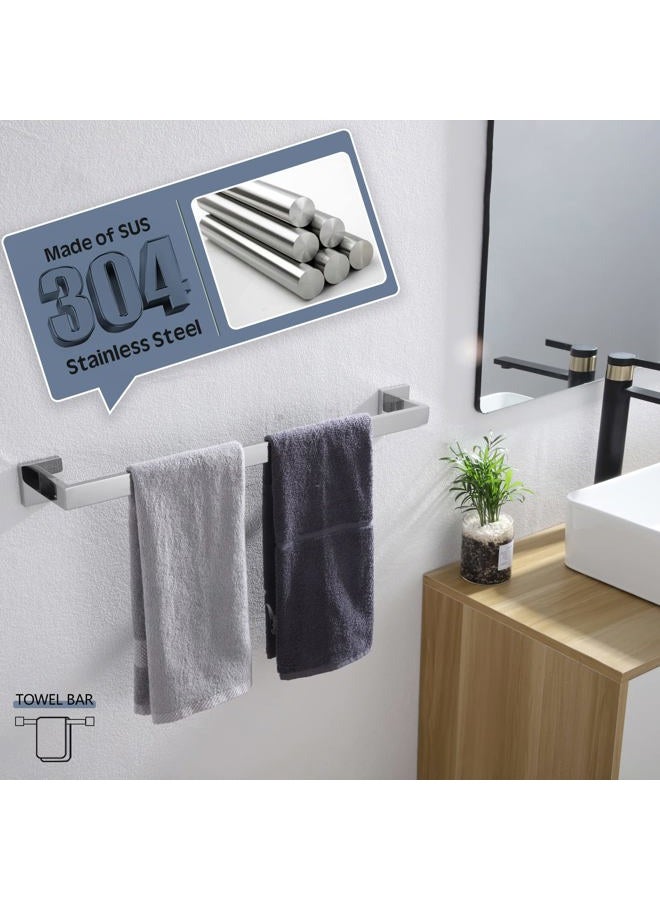 KOKOSIRI 24-Inch Bath Towel Rail, Bathroom Kitchen Towel Holder, Wall Mounted SUS304 Stainless Steel Towel Rack, Polished Chrome, B4003CH-L24 - Image 4