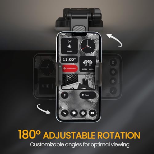 Portronics Clamp M5 Car Phone Holder Stand with Grip Rotation, Strong Hold, Suction Cup Mount, Single Hand Use, Shockproof Build, Mobile Stand for Car (Black) - Image 4