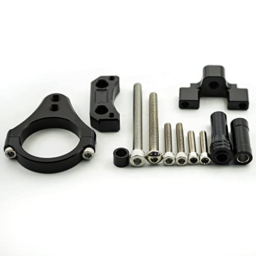 NICEDOLL Fit For Kugoo G-booster Scooter Steering Damper CNC Motorcycle Stabilizer Steering Damper 50mm Clamp Mounting Bracket Support Kit Black - Image 2