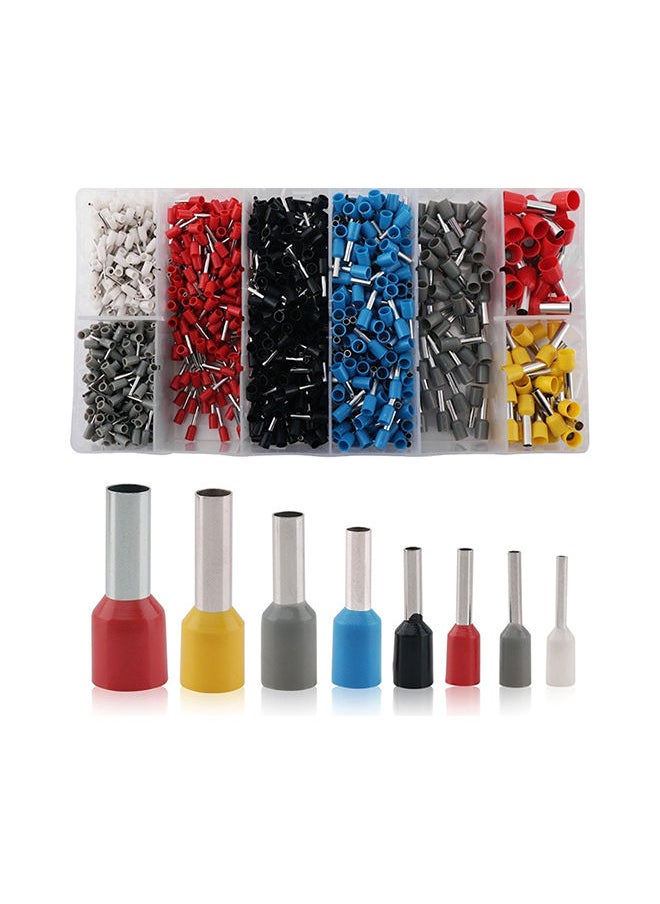 NIBEMINENT 1200-Piece Crimping Wire Cable Tube Crimp Terminal Connector Set multicolour 21.00X3.10X12.00centimeter  - Image 3