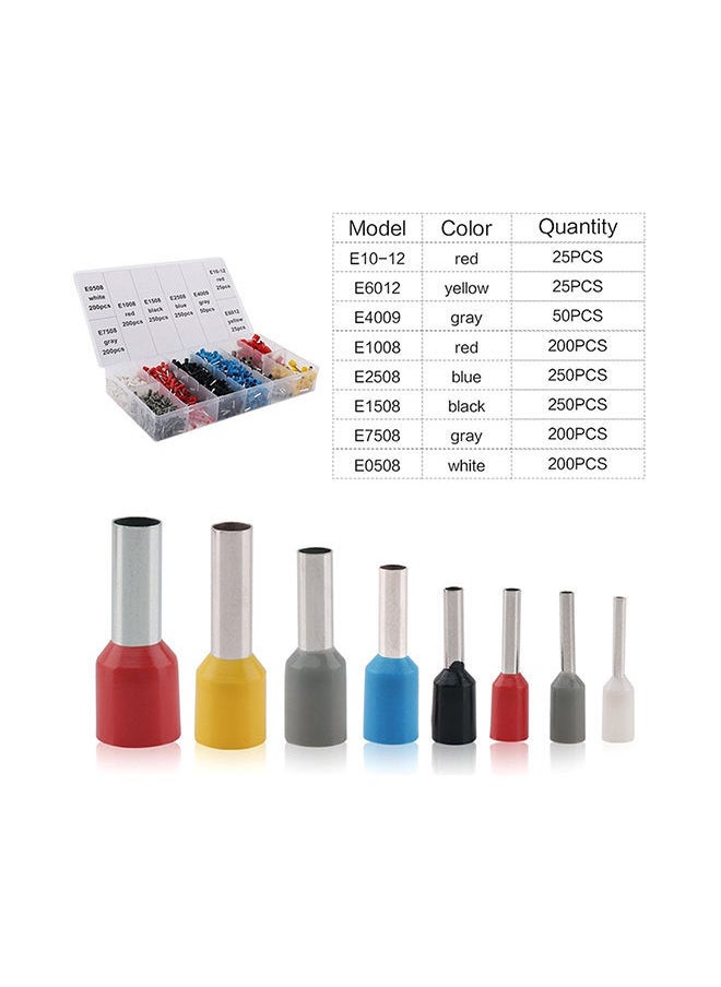 NIBEMINENT 1200-Piece Crimping Wire Cable Tube Crimp Terminal Connector Set multicolour 21.00X3.10X12.00centimeter  - Image 2