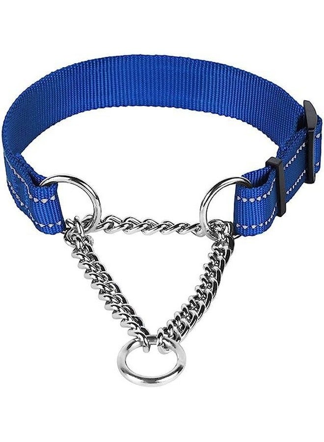 طوق عاكس فائق النعومة للكلاب مع جرس - طوق عاكس من النايلون مارتينجال قابل للتعديل من 18 إلى 26 بوصة للكلاب الصغيرة والمتوسطة الحجم (أزرق) - Image 3