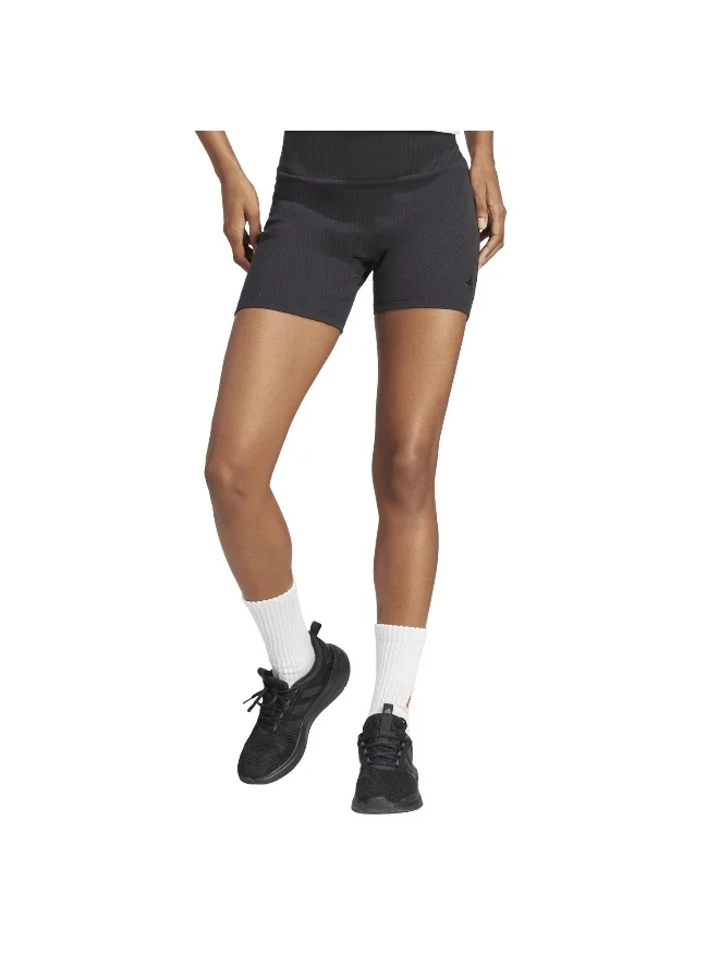 Adidas W Lng Rib Biker Black Training Tights 2XS