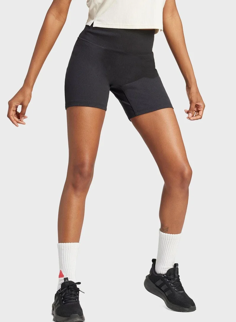 Adidas W Lng Rib Biker Black Training Tights 2XS