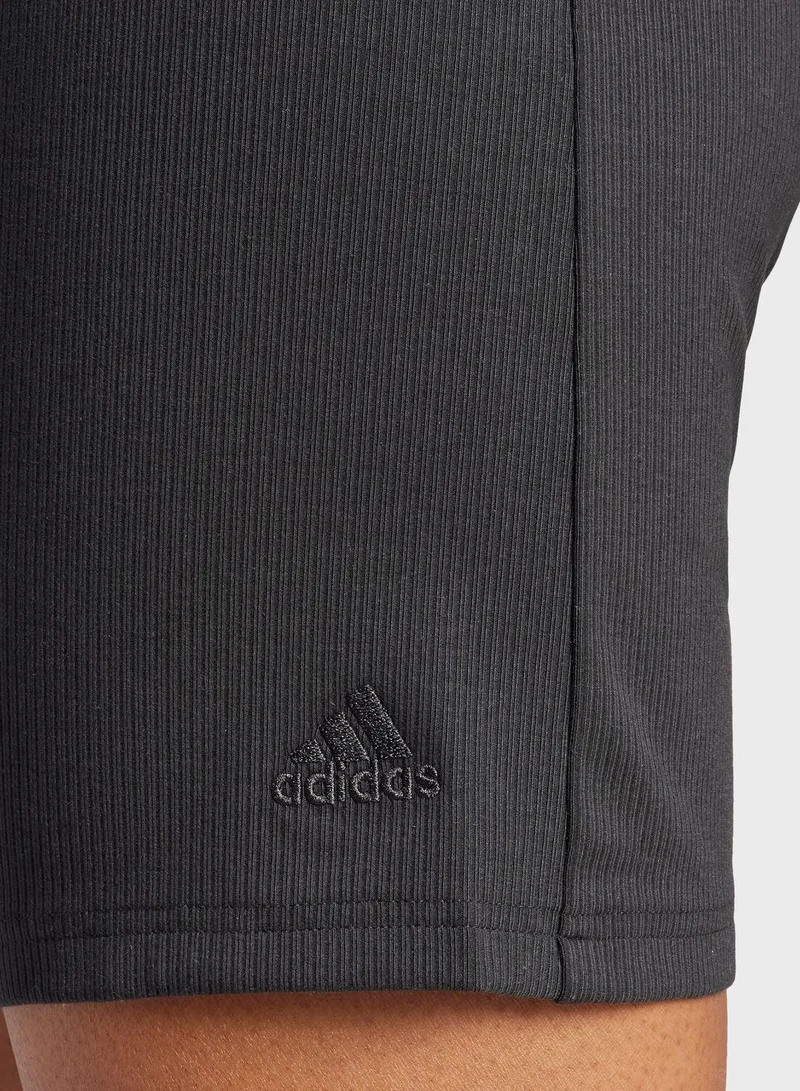 Adidas W Lng Rib Biker Black Training Tights 2XS