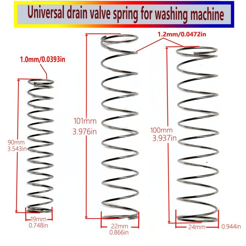 1mm 19mm 90mm Small Size Semi Automatic Washing Machine Drain Valve Springs Water Blocking Inner Expansion Spring 3 Pcs - Image 4