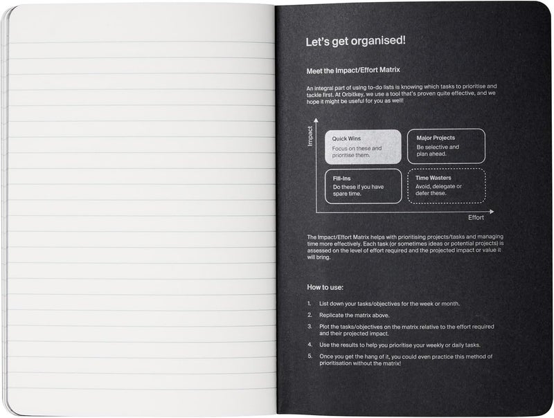 Orbitkey Orbitkey A5 Notepad with Line Page and 80 Sheet  Soft Cover Journal Writing Notebook for School Travel Office Business  Compatible for Compendium A5  98 x 126 Black Finish Pack of 3 - Image 2