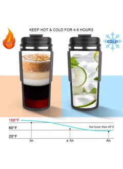 Infinity Travel Coffee Mug, Stainless Steel Coffee Tumbler, Thermos, Double Wall Vacuum Insulated Tumbler, 450 ML, 15 OZ, Leak Proof, Hot and Cold, BPA Free (Black)  - Image 5