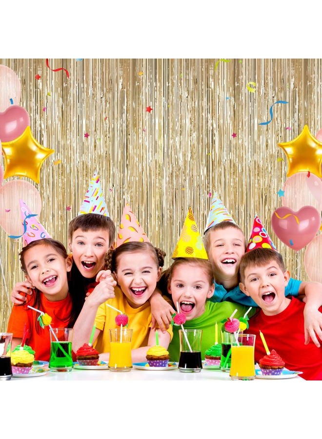 YEURFONTASY ستائر خلفية من اللمعان الذهبي الشمباني - 2 عبوة من ستائر الأبواب لتزيين أبواب حفلات عيد الميلاد، مستلزمات الحفلات للعزوبية، التخرج، عيد الميلاد، ديكور الديسكو - Image 4