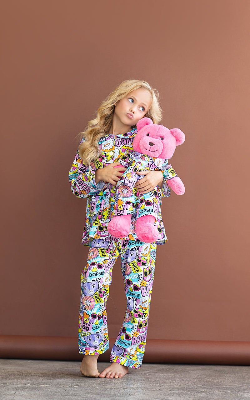 Luna Mia Gatto Pyjama Set with Matching Teddy Bear - Image 5