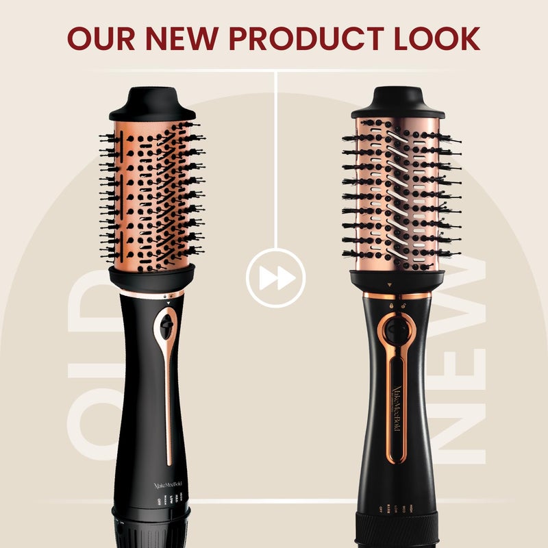 MakeMeeBold 3-in-1 Hot Air Brush | Hair Dryer, Straightener & Volumizer | 1.5-Inch Barrel | 1200W Blow Dryer Brush with Ceramic Coating | For All Hair Types | Gifts for woman (Black - Rose Gold) - Image 4