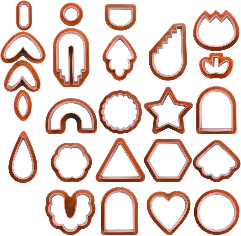 Colorful Polymer Clay Cutters For Jewelry Making Different Shape Molds Pottery Tools - Image 1