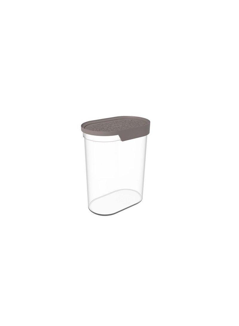 Biesse Plastic Oval Food Storage and Preserving with Brown lid 1.550L - Image 1