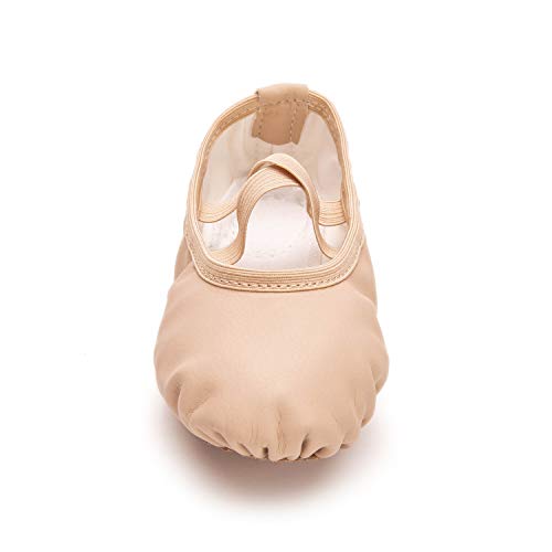 RoseMoli Ballet Shoes for Girls/Toddlers/Kids/Women, Leather Yoga Shoes/Ballet Slippers for Dancing 6 Big Kid Nude - Image 2