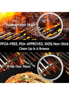 Mmmon 6 Pack Grill Mat,BBQ Grill Mat Non Stick Barbecue Baking Mat,Teflon Cooking mats for Electric Charcoal Gas barbecues,Reusable and Easy to Clean(40X33cm)  - Image 2