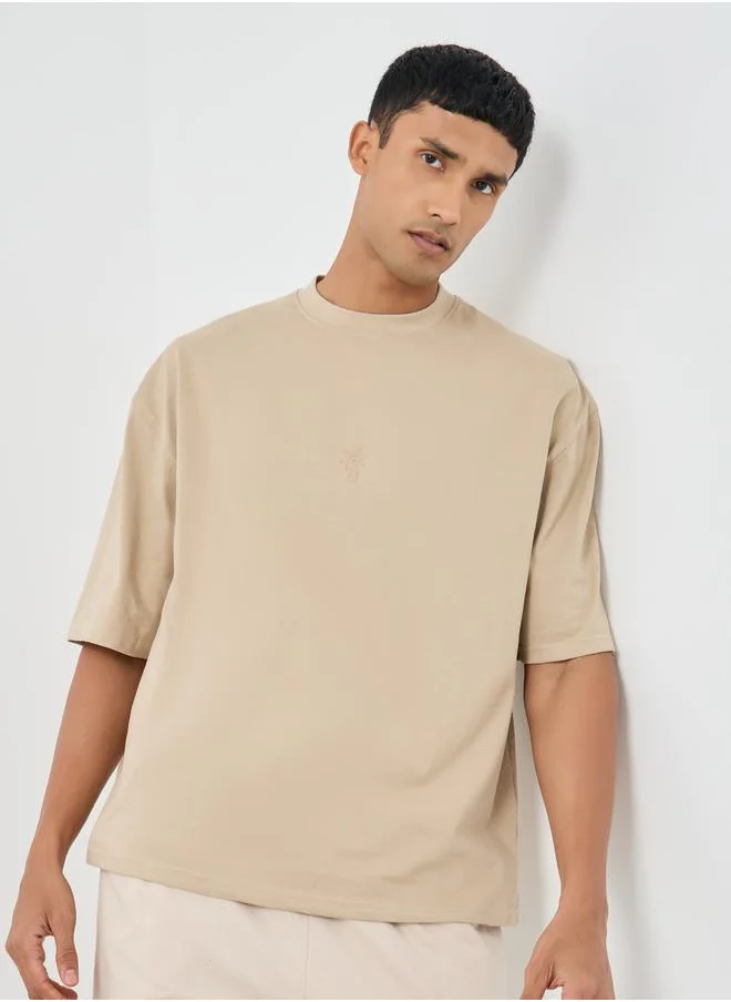 Styli Styli Embroidered Detail Boxy Fit T-Shirt