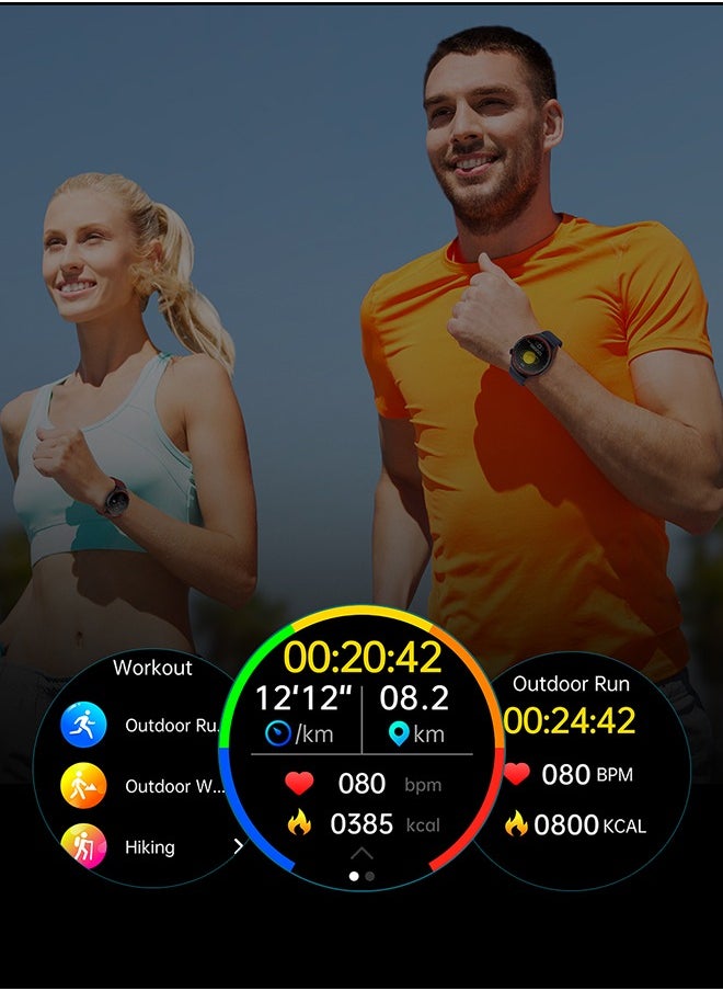 RollsTimi  1.43 inch Smartwatch Fitness Running Watch Bluetooth Temperature Monitoring Pedometer Call Reminder Compatible with Android iOS Women Men Hands-Free Calls Waterproof watch  - Image 4